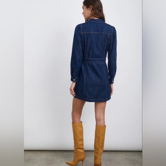 Rails Lisette Long Sleeve Denim Dress Size Medium Shirtdress - Picture 3 of 16